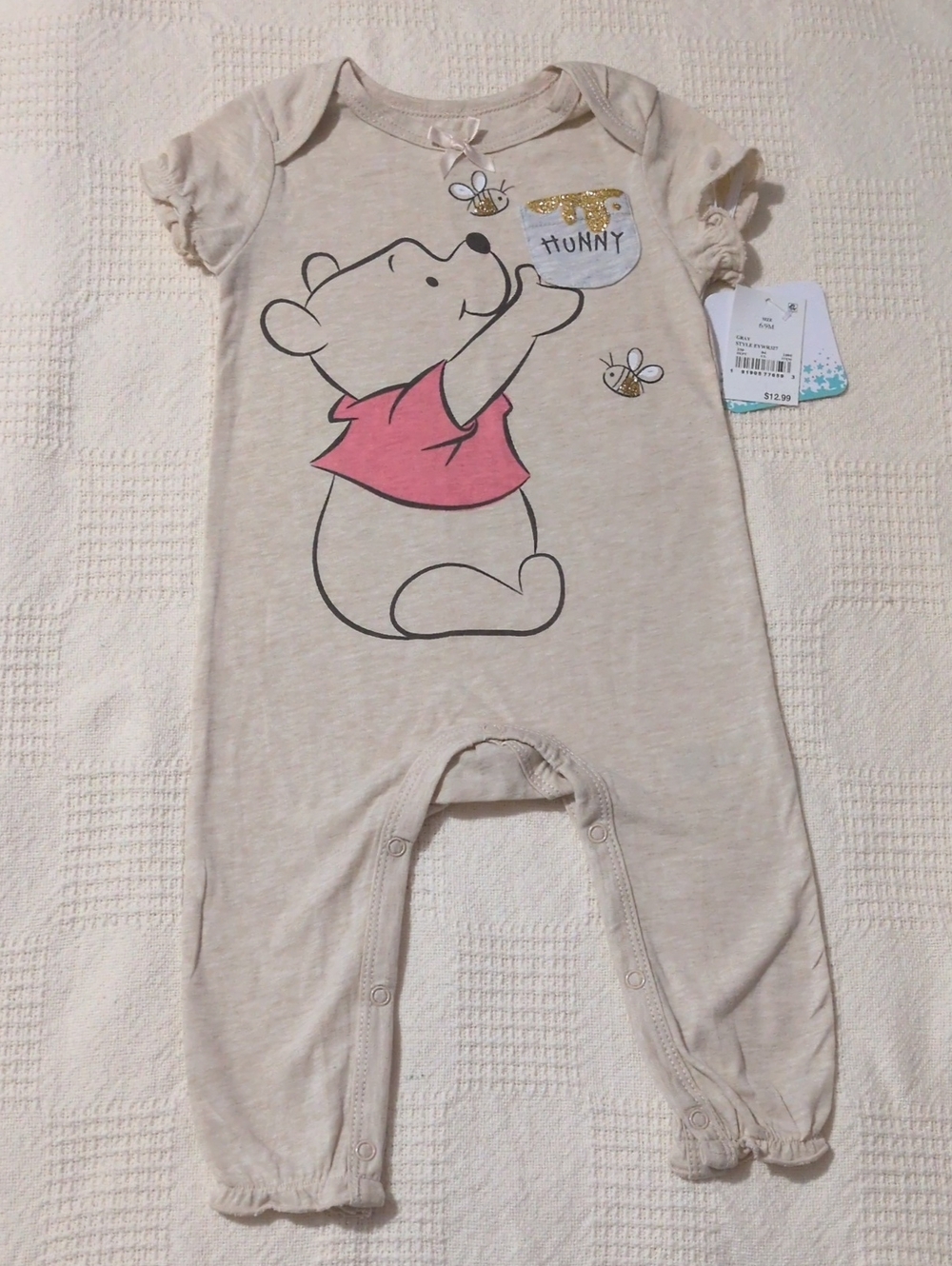 Winnie the Pooh Beige 'Hunny' One-Piece for Kids 6/9 Months